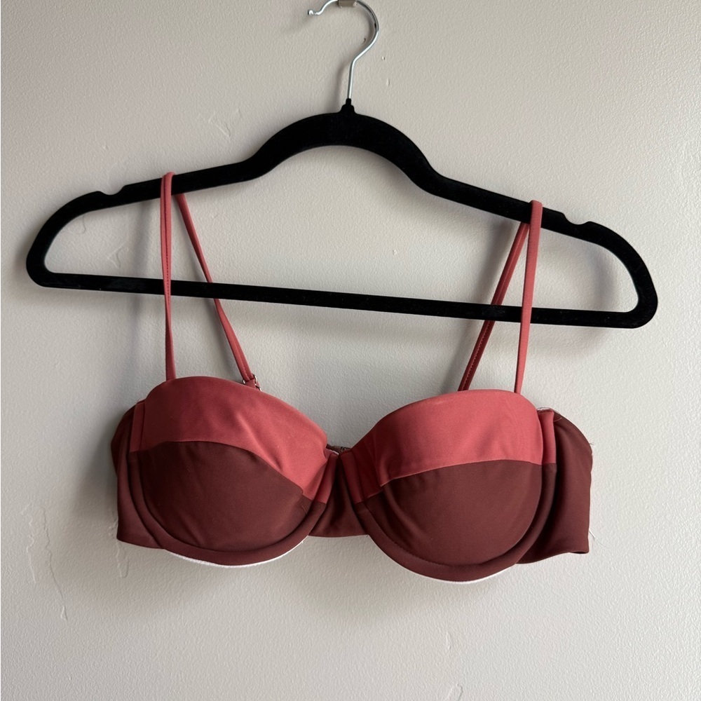 Veronica Beard Two-Tone Underwire Swimsuit M Resortwear Bobo Beach Euro Summer